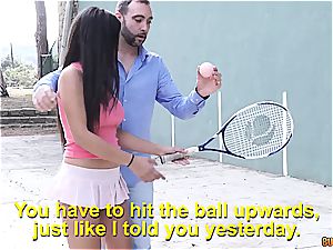 She is nicer at boner than tennis