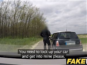 faux Cop Unregistered driver creampied by cop
